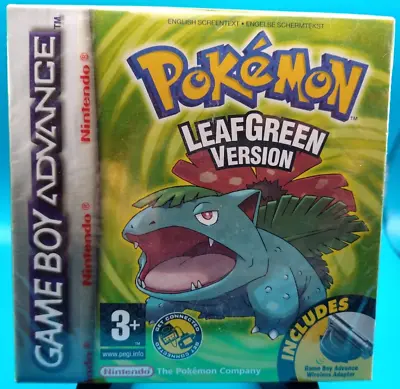 Pokemon Leaf Green Version - Game Boy Advance GBA - New Factory Sealed UK PAL • £2000