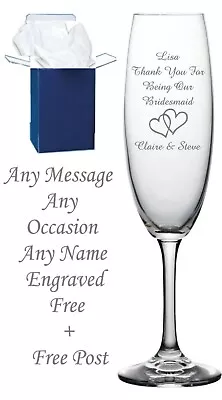 Personalised Champagne Flute Birthday Gift 18th 21st 30th 40th 50th 60th 70th A • £9.95