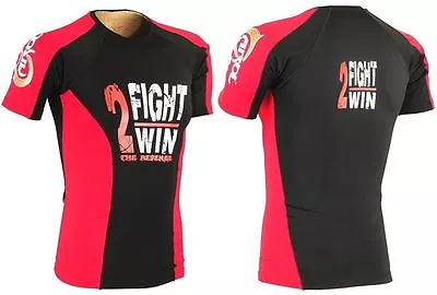 Mma Rash Guard Half Sleeve Compression Lycra Crl-rg-01 Red/black - Large • $34.99