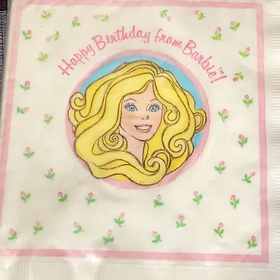 Vintage Hallmark Barbie Birthday Party Paper Napkins 1983 Pack Of 16 NIP • $11.41