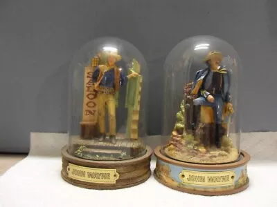 2  FRANKLIN MINT  JOHN WAYNE Sculptured Domed  Recreated Movie  Scenes • $42.50