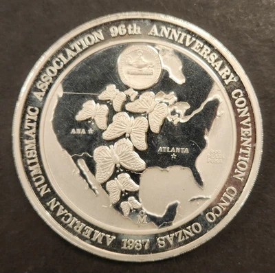 $214.50 • Buy Genuine Silver 1987 Mexico 5 Oz 96th Anniversary ANA Butterfly Migration