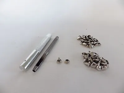 £3.95 • Buy 50 Pairs Of 8mm OR 6mm Stud Set With Hole Punch & Setting Tool 