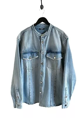 Balmain Mao Collar Buttoned Denim Shirt - XLARGE • $688.08