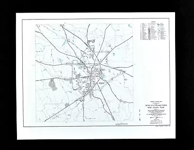 Texas Map Rusk County Henderson Lake Forest Park Airport Highways Railroads TX • $9.99