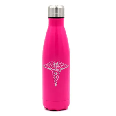 17 Oz Double Wall Insulated Water Bottle Medical Symbol Caduceus Physician • $19.99