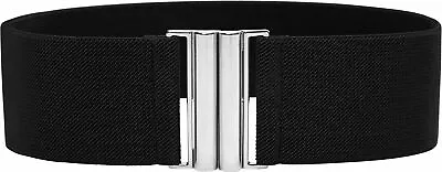 £11.99 • Buy 2.5 Inch Wide Elastic Waist Cinch Stretch Waistband Belt Size 6 - 24