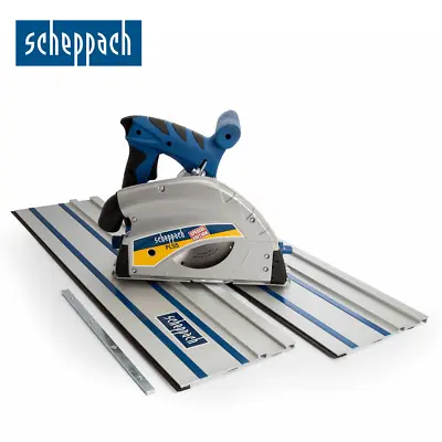 Scheppach 160mm Plunge Saw Kit 1200w Saw + 2x 0.7m + Connector - 55mm Cut Depth • £169.99