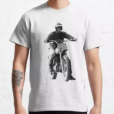 Unisex Cotton T-Shirt Steve McQueen On Motorbike The Great Escape Racing • $21.98