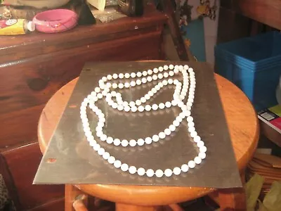 Pearl Single Strand Necklace 58 Inches Vintage Continuous No Clasp  • $5.50