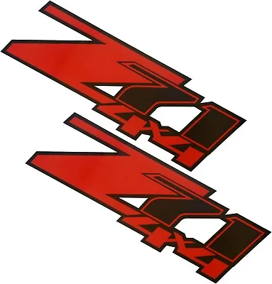 2Pc Z71 4x4 Decals Stickers Bed Side For 07-13 Silverado 1500HD 2500HD Red Black • $18.99