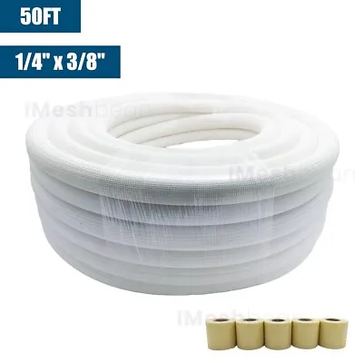 50FT 1/4 X 3/8  Insulated Copper Tubing AC Mini Split Ductless Line Set W/5 Tape • $98.36