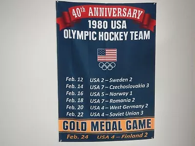 1980 Usa Olympic Hockey Team 40th Anniversary Banner • $21.99