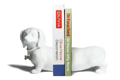 Danya B. Decorative Dachshund Bookend Set In White Great Gift For The Dog Fan • $48.39