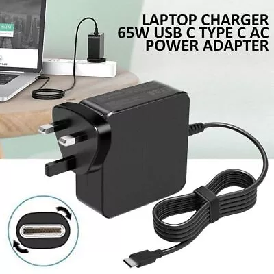 65W USB C Type-C Adapter Charger For DELLHPASUSLenovoHuaweiAcer Laptop • £11.95