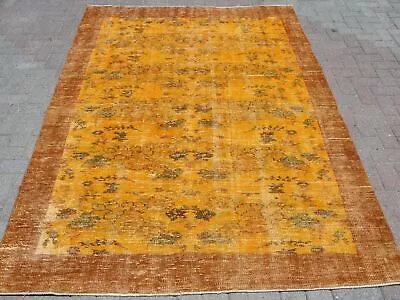 Vintage Wool Geometric Oushak 6x9 Area Rug Hand-knotted Large Carpet • £302.57