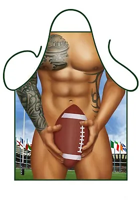 £9.99 • Buy Mens Novelty Funny Cooking Apron 6 Pack Abs Sexy Rugby American Football Player