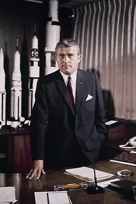 Wernher Von Braun At Desk Marshall Space Flight Center - 4x6 Nasa Photo • $7.97