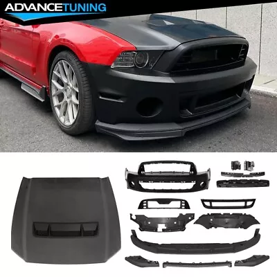 Fits 10-14 Ford Mustang Front Bumper Cover GT500 Replacement W/ Hood Grille Lip • $1132.51