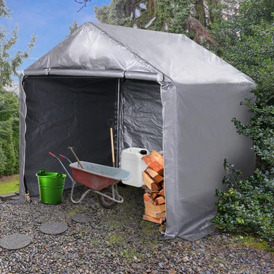 £99.99 • Buy 6.5ft X6.5ft Garden Garage Storage Tent Steel Frame Waterproof UV-Resistant-Grey