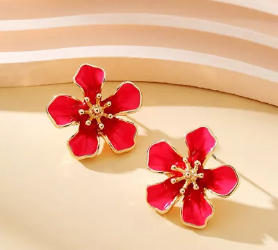 MARNI H&M  Red  Drip Flower Stud Earrings • $20.99