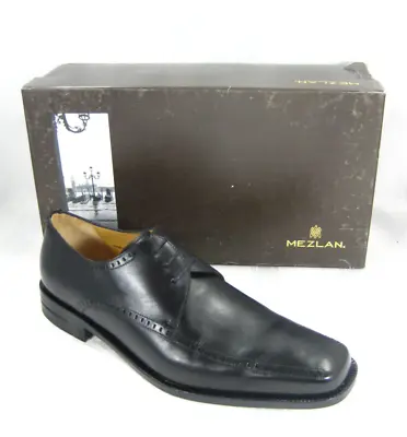 Mezlan Mens Black Leather Brogue Square Toe Oxfords Shoe Davinci Sz 10.5 M • $93.88