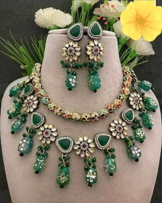 $154.11 • Buy Bollywood Indian Pakistani Wedding Kundan Long Necklace Bridal Party Jewelry Set