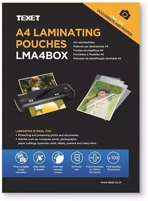 Texet A4 Laminating Pouches 150 Microns Pack Of 100 • £12.41