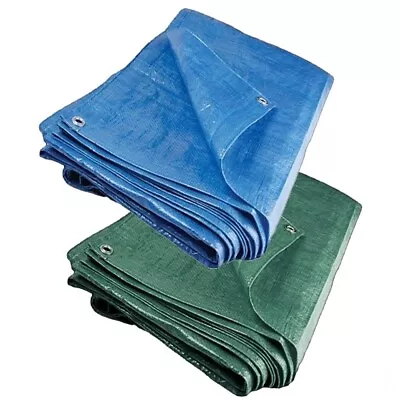 Heavy Duty Waterproof Tarpaulin Tarp Lightweight Camping Tent Ground Cover Sheet • £4.09