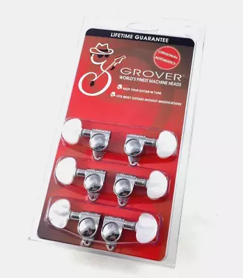 Grover Chrome Pearl Button Rotomatic Tuners For Gibson®/Epiphone® Guitar 102CP • $76