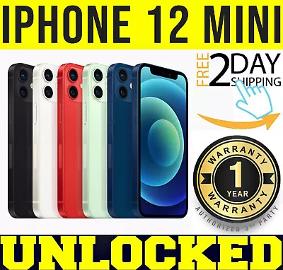 Apple IPhone 12 MINI 64GB│ 128GB│256GB (UNLOCKED) 🔋 100% BATTERY🔋⚫🔴🔵✤SEALED✤ • $416.95