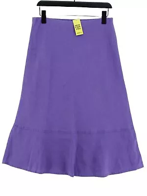 Laura Ashley Women's Midi Skirt UK 12 Purple Linen With Cotton Midi A-Line • £19.20