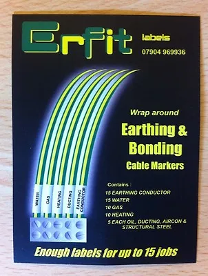 Earthing And Bonding Self Adhesive Wrap Around Cable Markers • £2