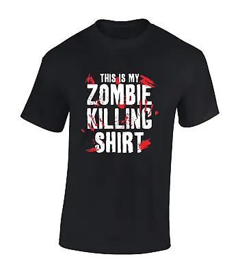 This Is My Zombie Killing Shirt Mens T Shirt Funny Walking Dead Cool Design Top • £7.99