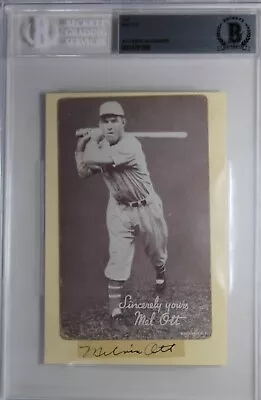 1930s Mel Ott NY Giants Signed Cut Orig Salutation Exhibit  Display JSA Auth BAS • $1119.99