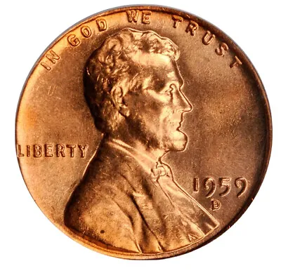 1959-D Lincoln Memorial Cent In GEM BU Red From Original Bank Wrapped Rolls • $2.99
