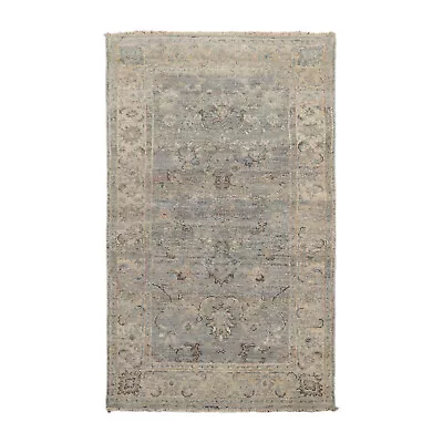 Muted Afghan Oushak Vegetable Dyes Hand Knotted Wool Area Rug Gray 3' X 5' • $449.99