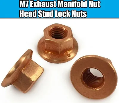 £7.24 • Buy 12x M7 Exhaust Manifold Nuts For BMW E36 E46 3 Series Copper Hex Head Stud Lock