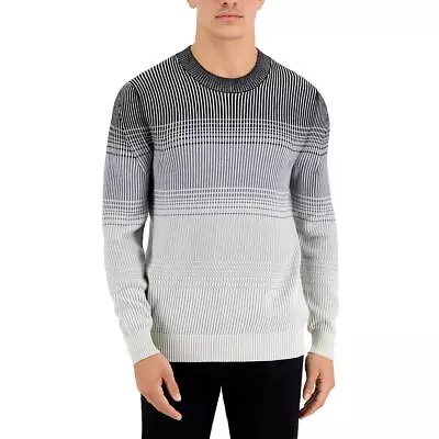 Alfani Mens Ombre Striped Pullover Crewneck Sweater BHFO 6788 • $6.99