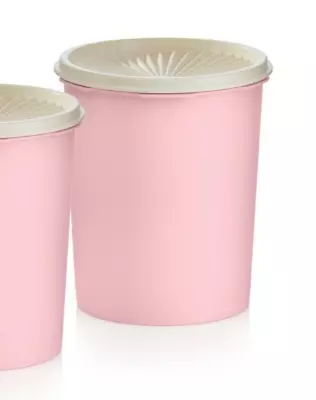 New TUPPERWARE Vintage Style Canister PINK Servalier  11 Cup W Seal BPA FREE • $15.95