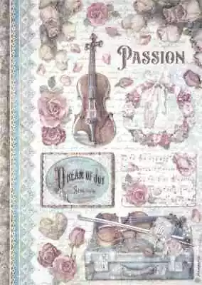 Stamperia A/4 Rice Paper For Decoupage - Passion Music • £2.20