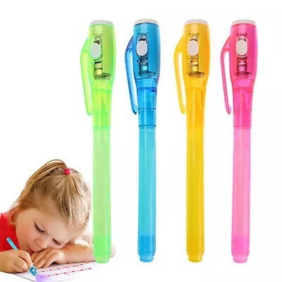 4Pcs Invisible Ink Pen With UV Light Magic Marker Kid Pens For Secret Message • $8.34