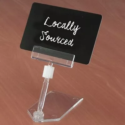 Pack Of Price Label Holder Stand Food Deli Counter Catering Small Acrylic Look • £12.50