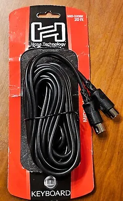Hosa MID-320BK MIDI Cable 5-pin DIN To Same 20 Ft New **OPENBOX ** SHIPSFREE  • $15.84