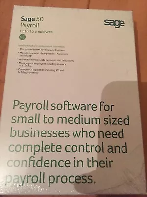 Sage 50 Payroll Hmrc Verified Accounts Software 15 Employees New Seald Uk • £149.99