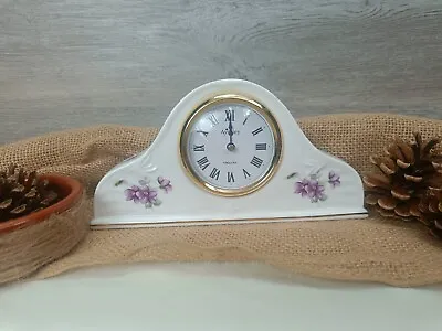 Aynsley English Violets Napoleon Fine Bone China Clock • £35.99