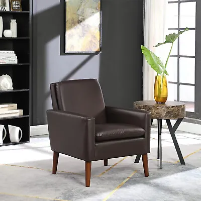 Modern PU Leather Couch Single Armrest Sofa With/ Upholstered Living Room Chairs • $139.99