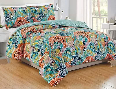 3-Piece (California) Cal King Size Fine Printed Comforter Set Soft Down Alternat • $66.34