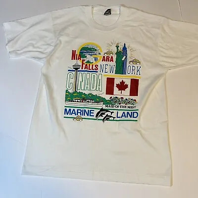 Vtg 90s Niagara Falls Souvenir T-shirt Maid Of The Mist Canada NY Sz L • $19