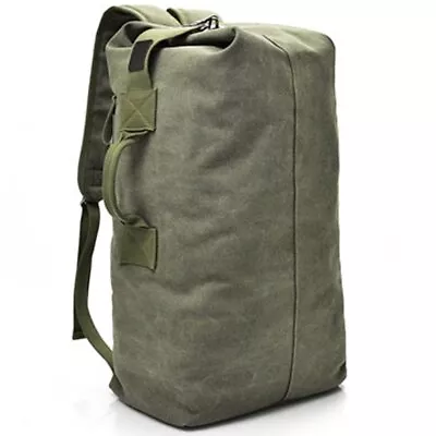 Military Duffel Bag Top Load Double Strap Canvas Backpack Army Travel Big Size • $53.13